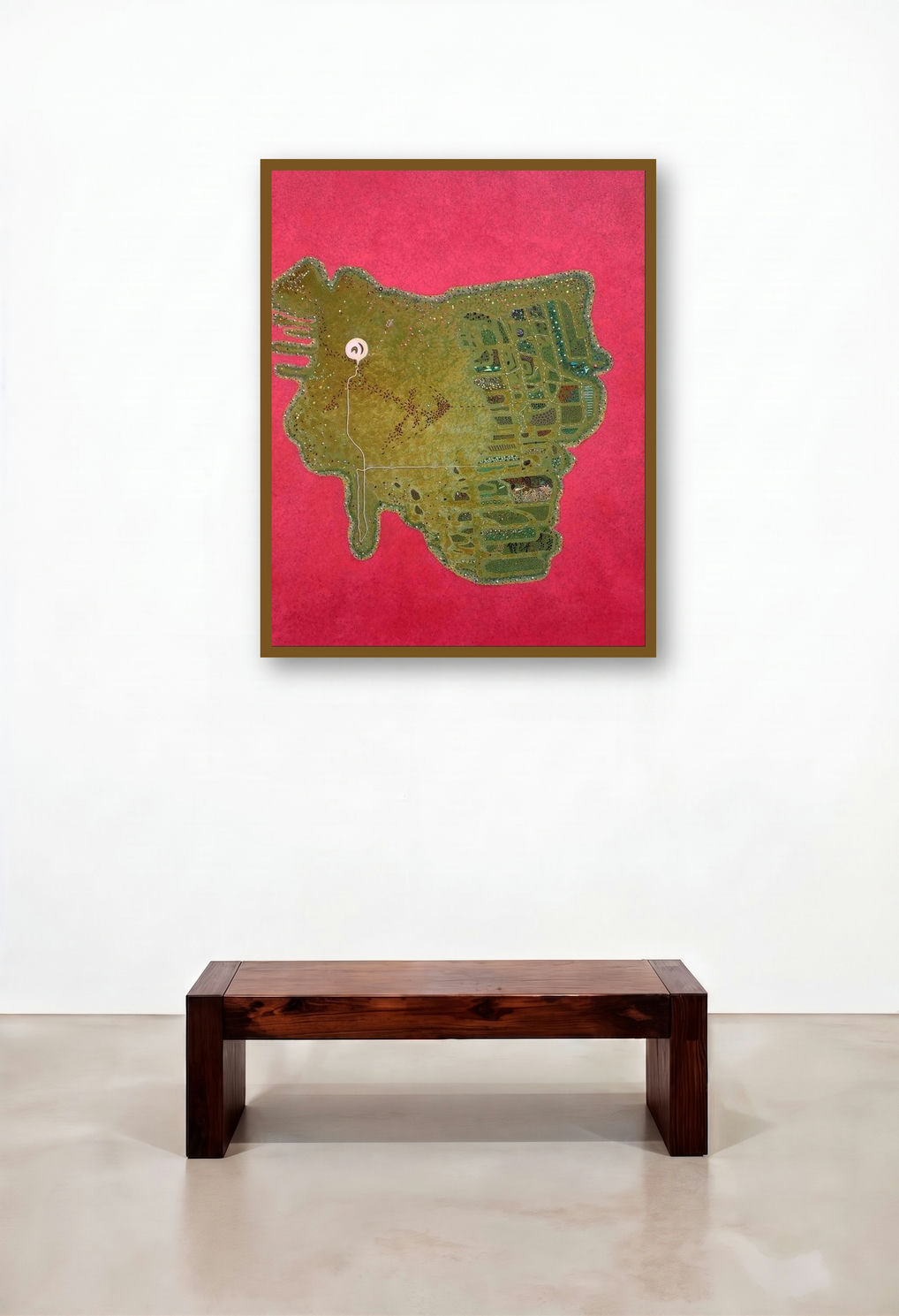 Pink Water (The Island of a Thousand Hues) by artist Rajneesh Singh displayed in a Contemporary Study