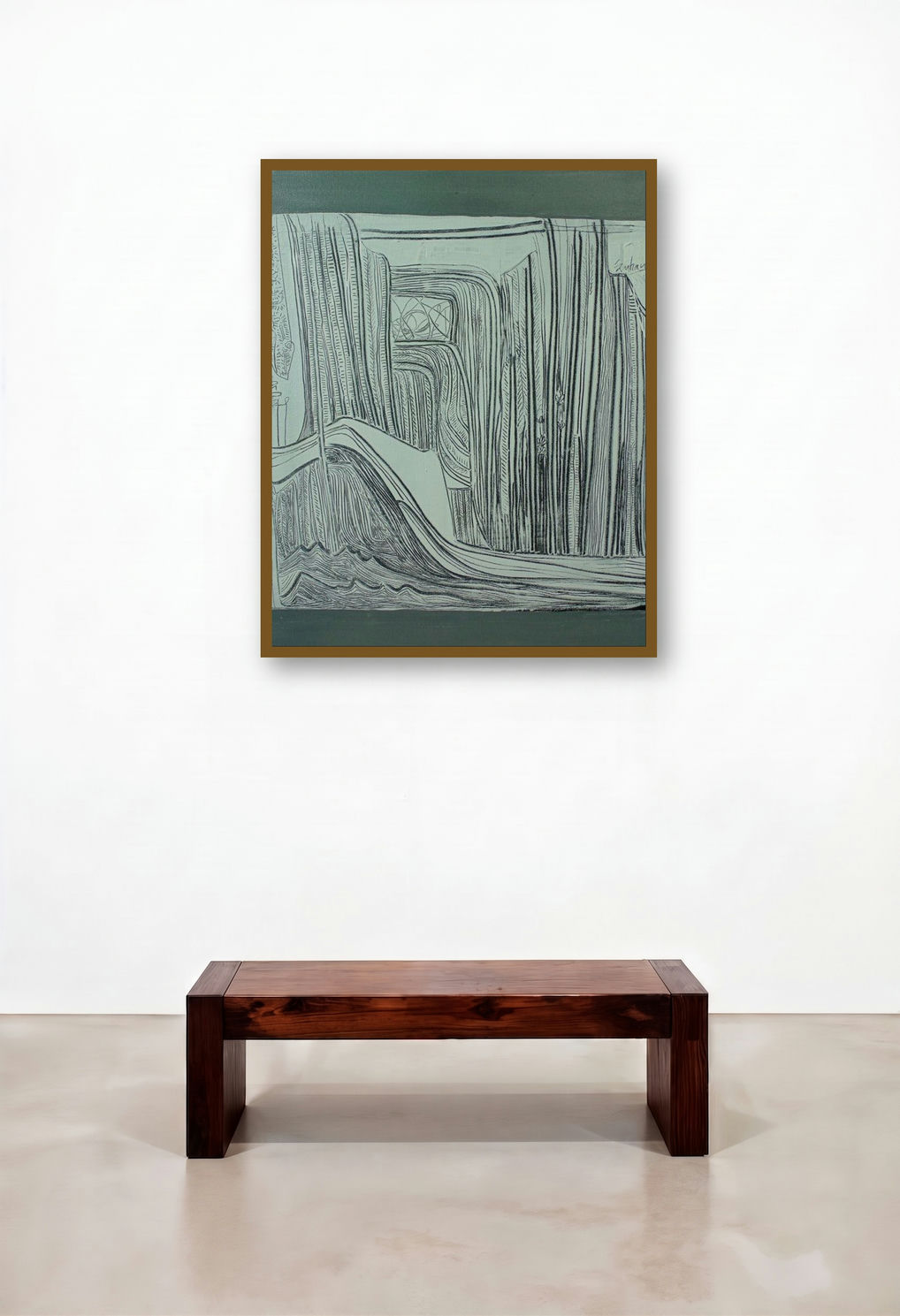 Play Lines 2 (Urban Tapestry) by artist Suhani Jain displayed in a Designer Dining Room