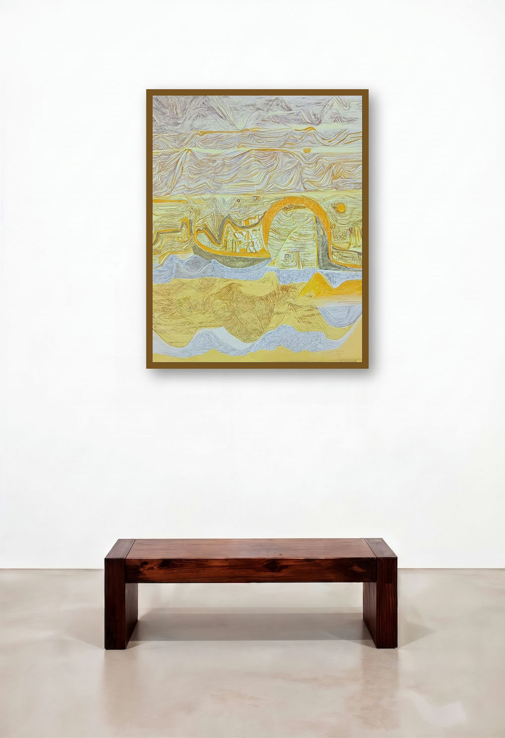 Playing Line 40 (Untitled) by artist Suhani Jain displayed in a Elegant Home Office