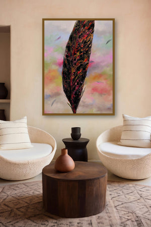 Plumage Evolution 3 (Ethereal Feather) by artist Raosaheb Gagre displayed in a Museum Style gallery
