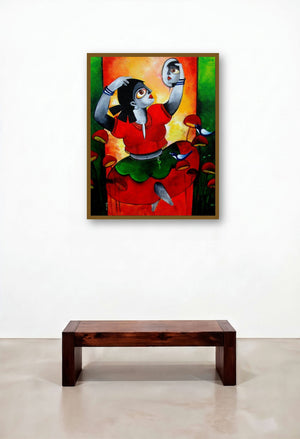 Poised (Reflections) by artist Sharmi Dey displayed in a Elegant Foyer