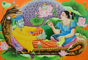 Figurative acrylic painting titled 'Politicians', 48x72 inches, by artist Ramu Das on Canvas