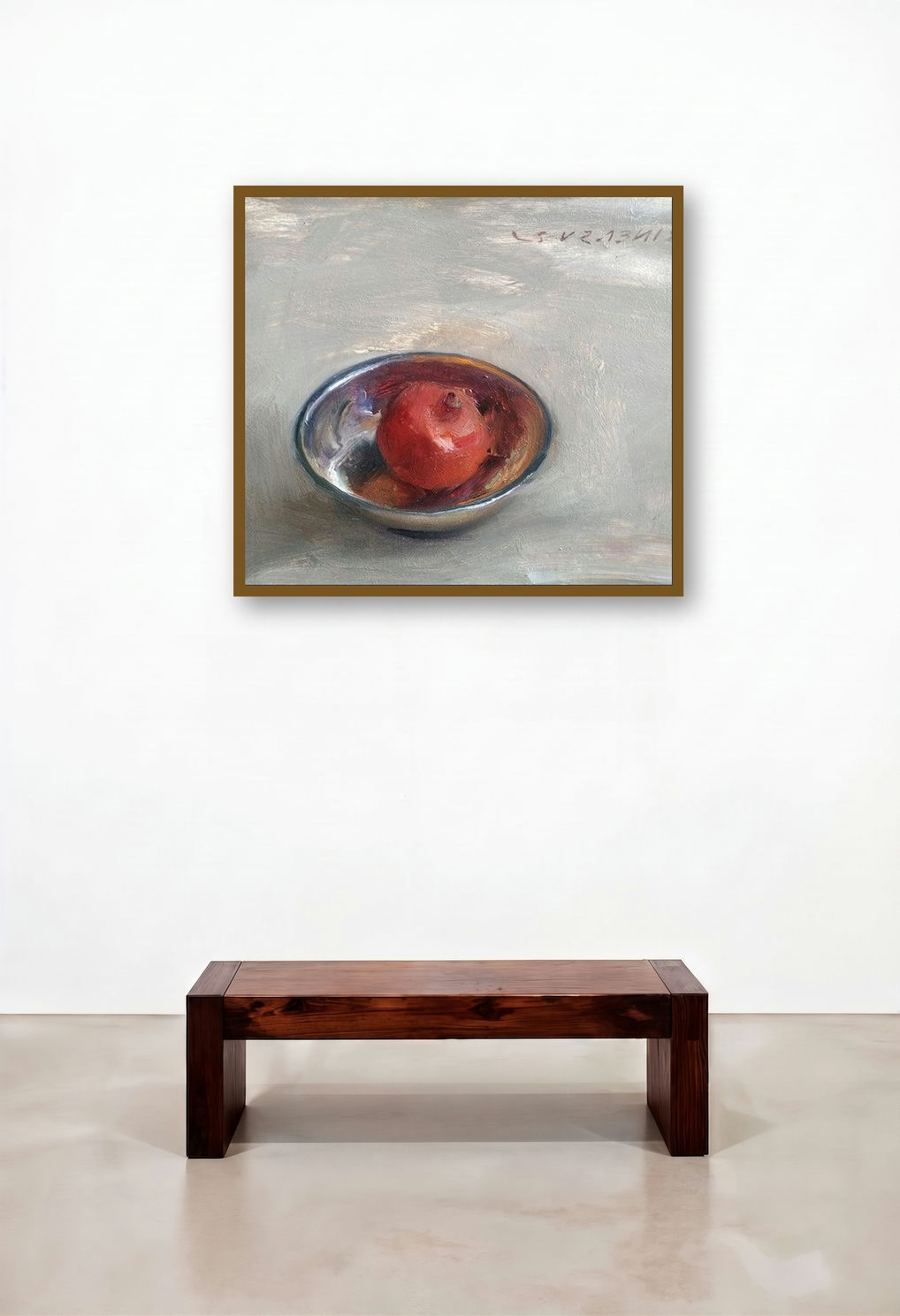 Pomegranate by artist Surabhi Gulwelkar displayed in a Transitional Family Room