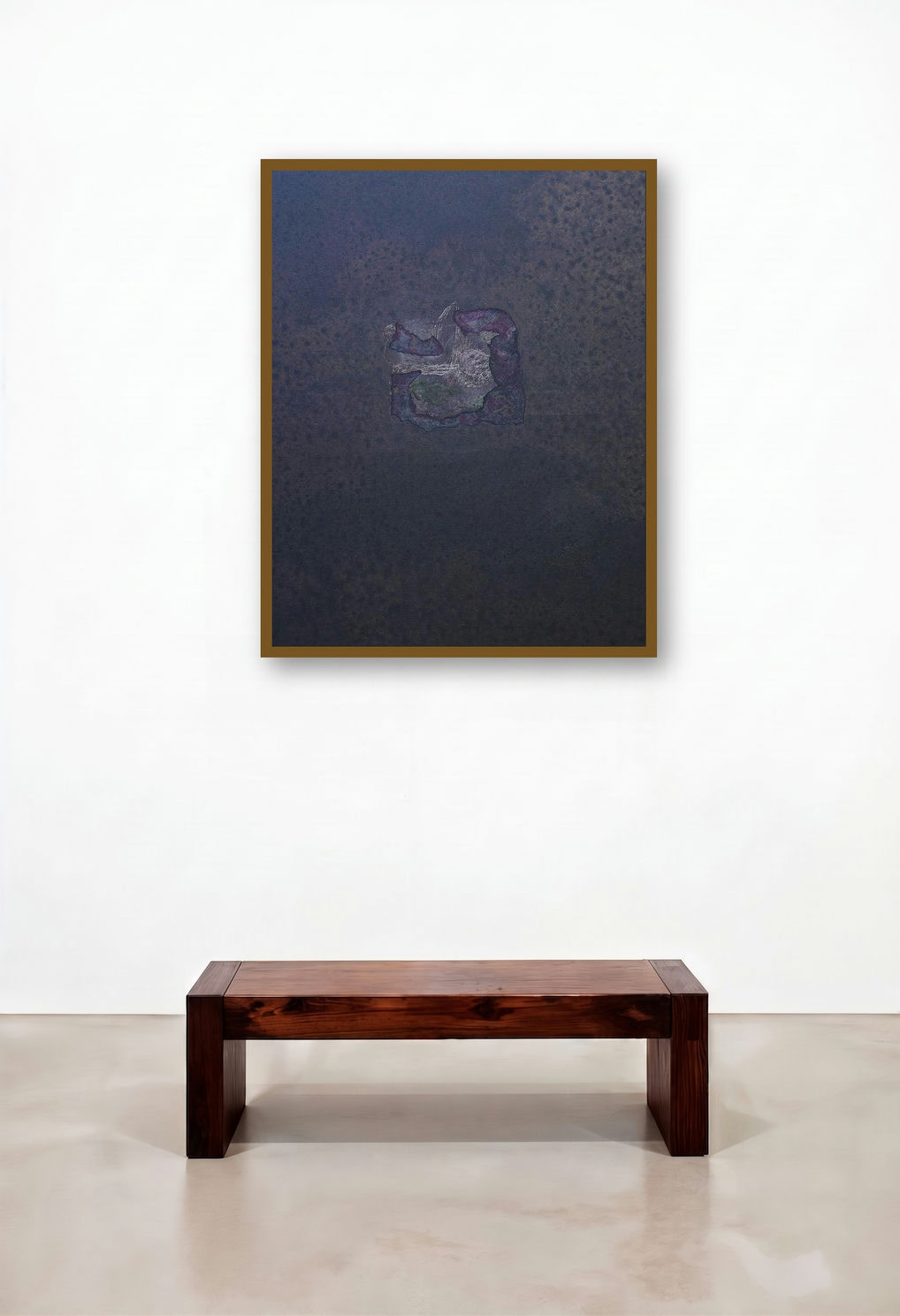 Pond Flower (Birth of Form) by artist Rajneesh Singh displayed in a Mid-Century Modern Reception Area