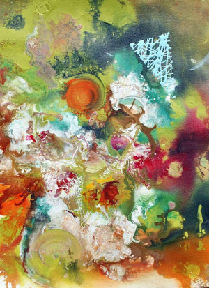 Pop Fluid No 5 (Liquid Dreams: Pop Fluid No. 5) by Sumit Mehndiratta, Original Acrylic Abstract Painting on Canvas, X-Small Vertical Wall Art
