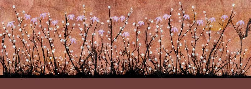 Nature acrylic painting titled 'Poppies Blossom', 12x31 inches, by artist Sumit Mehndiratta on Canvas