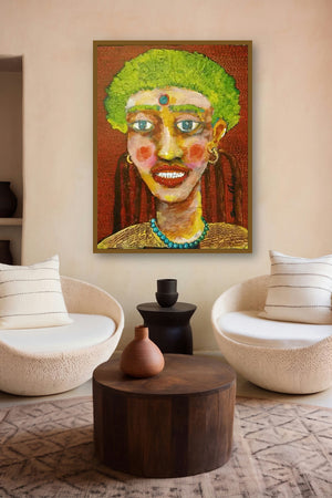 Portrait Of A Lady Iii by artist Sambuddha Gupta displayed in a Indian Art gallery