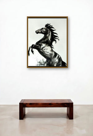 Power 01 (Leaping Majesty) by artist Deven Ramesh Bhosale displayed in a Luxury Foyer