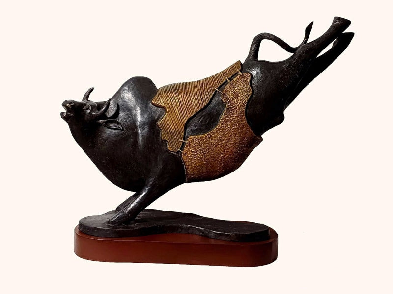 'Power' animals Bronze sculpture by artist Subrata Paul, 22x28 inch, on bronze