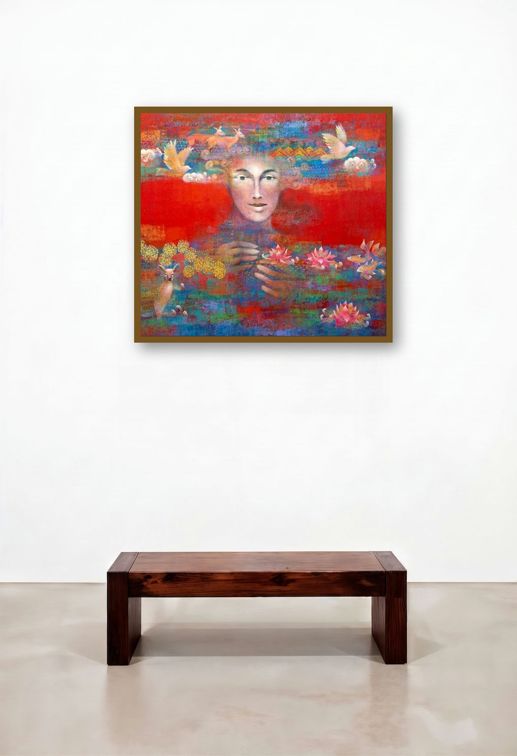 Prakriti 2 (The Interconnected Soul) by artist Shampa Sircar Das displayed in a Art Deco Executive Office