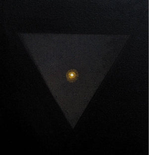 Prakrity (Inner Light Emergence) by Rajib Deyashi, Original Acrylic Religious Painting on Canvas, X-Small Square Wall Art