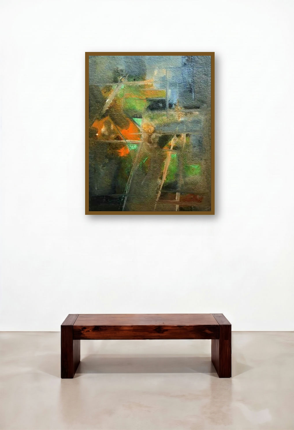 Prakruti Series 1 (Shifting Horizons**) by artist Nandkishor Thorat displayed in a Art Deco Executive Office