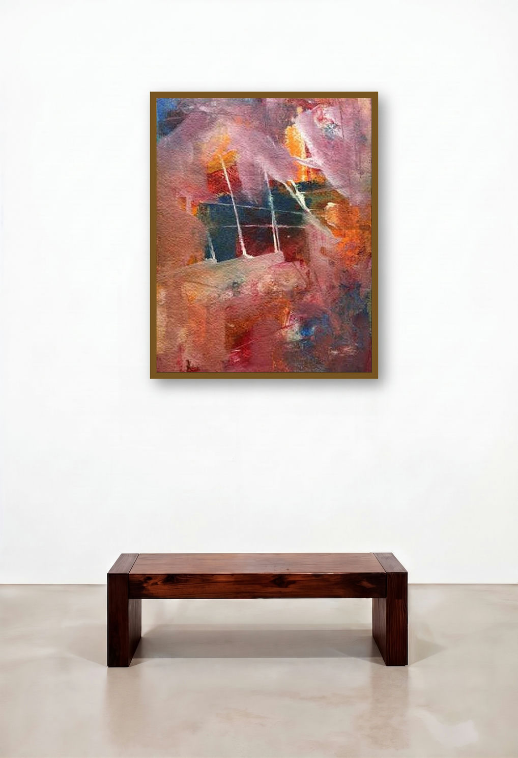 Prakruti Series 10 (Cosmic Dance**) by artist Nandkishor Thorat displayed in a Contemporary Luxury Hotel Suite