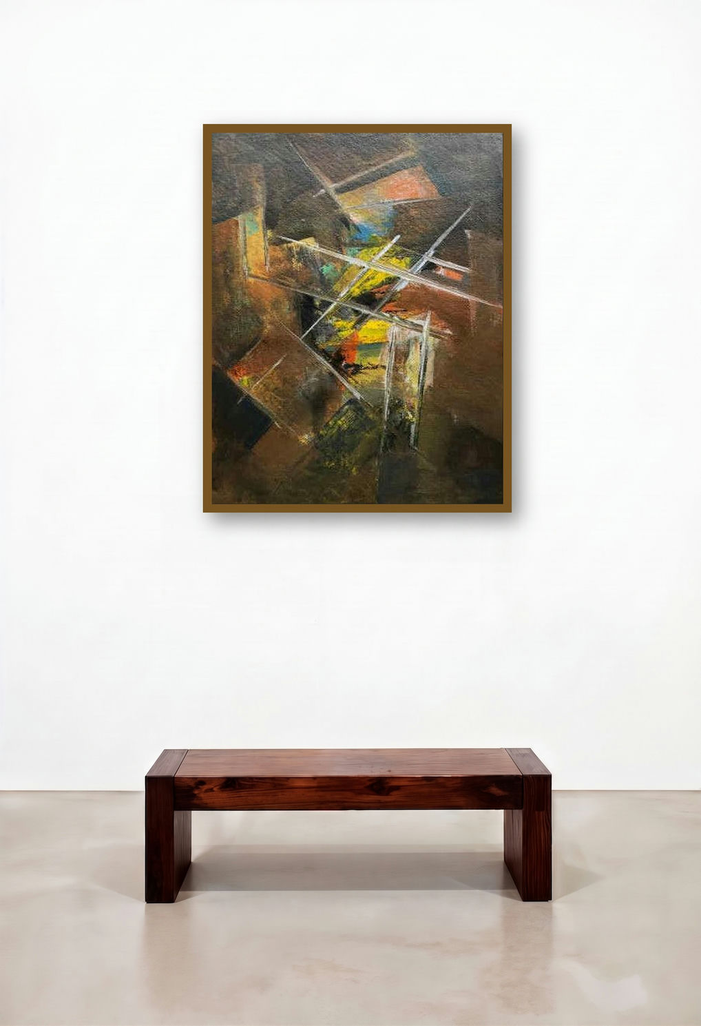 Prakruti Series 2 (Cosmic Dance**) by artist Nandkishor Thorat displayed in a Art Deco Dining Room