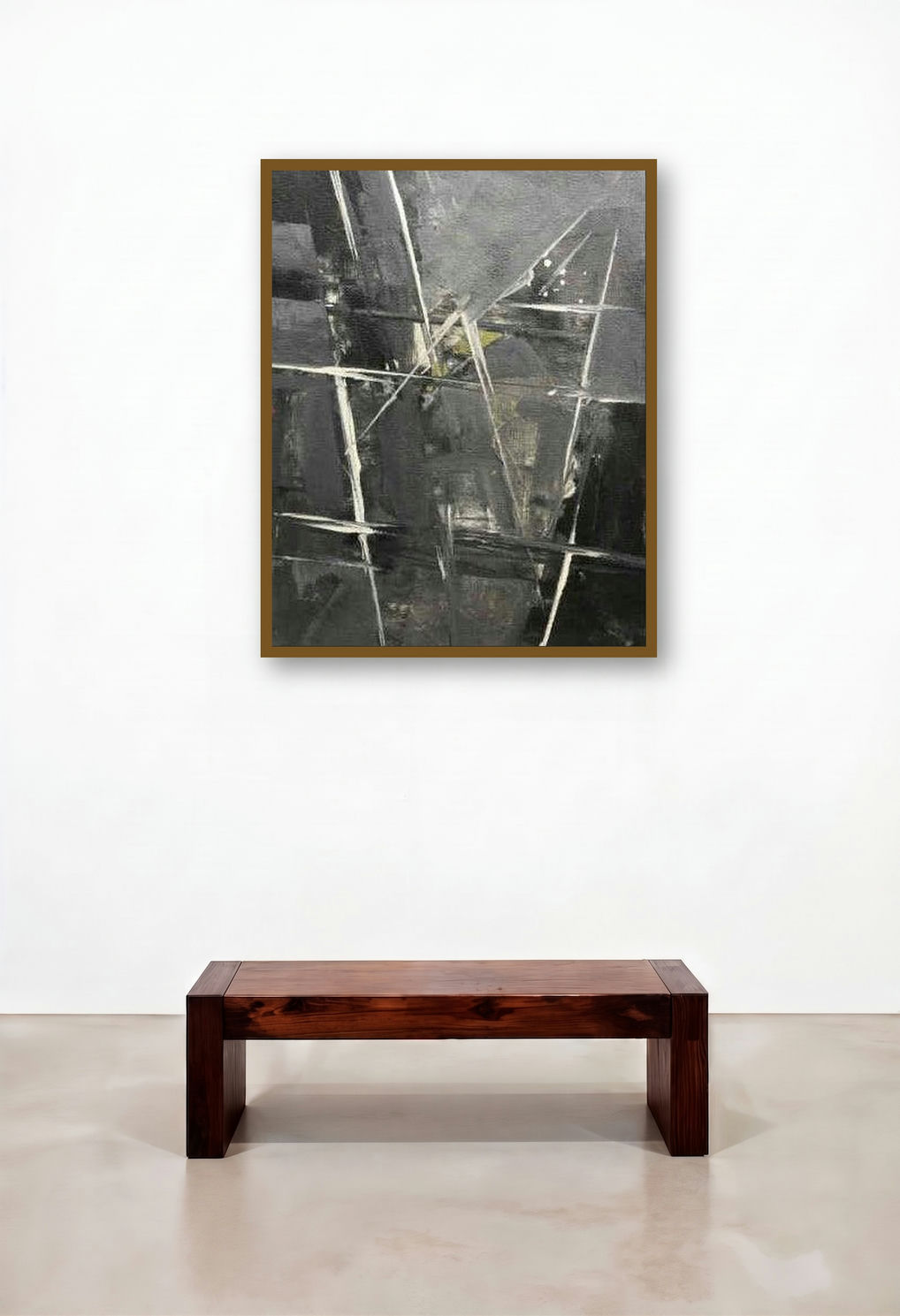 Prakruti Series 4 (Urban Tapestry**) by artist Nandkishor Thorat displayed in a Scandinavian Executive Office