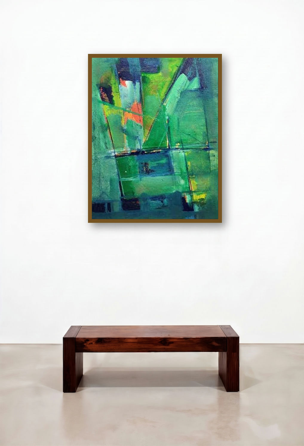 Prakruti Series 6 (Verdant Dreams**) by artist Nandkishor Thorat displayed in a Scandinavian Study