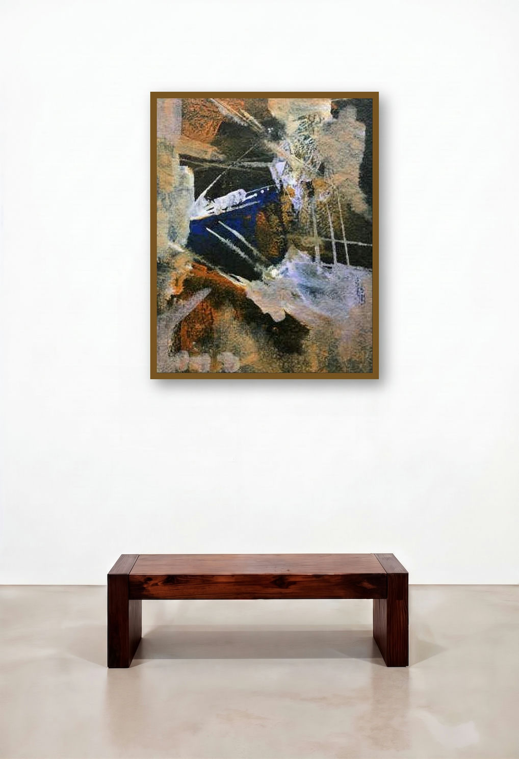 Prakruti Series 9 (Shifting Horizons**) by artist Nandkishor Thorat displayed in a Elegant Family Room