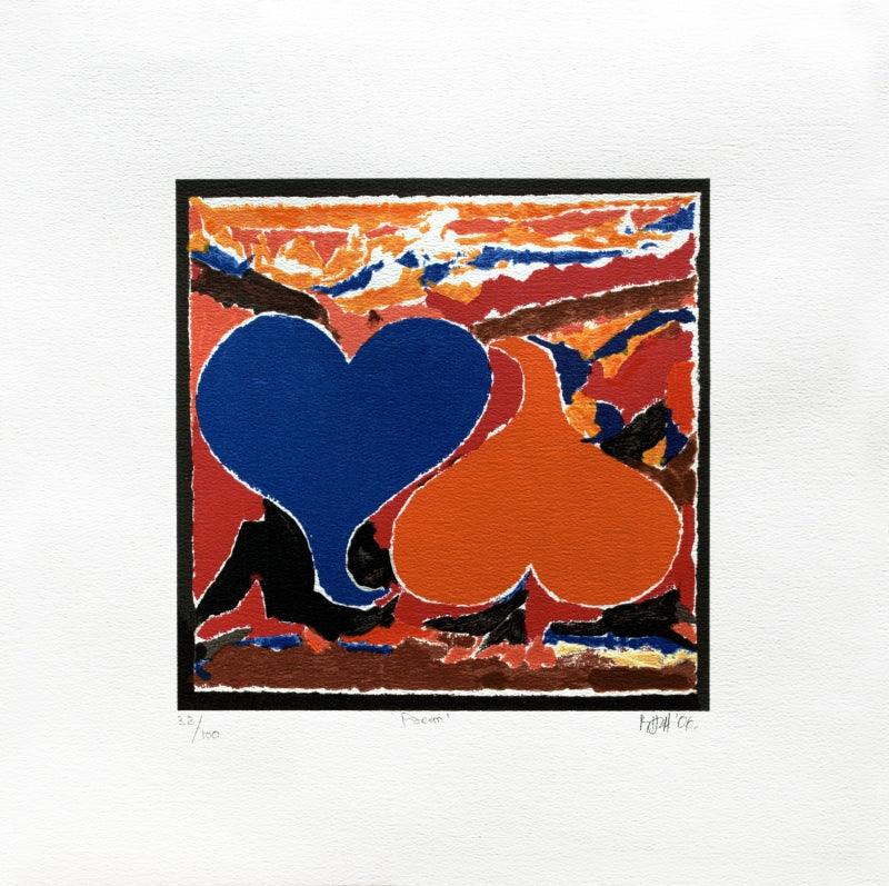 Abstract serigraphs painting titled 'Prem', 20x20 inches, by artist S. H. Raza on Paper