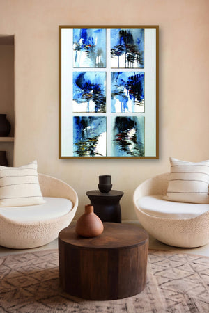 Present Landscape 3 (Azure Dreams: A Collection of Landscapes) by artist Solomon Rajendiran displayed in a Luxury gallery