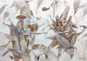 contemporary mixed media painting titled 'Preservation Of Soul', 30x42 inches, by artist Pratik Risbud on Canvas