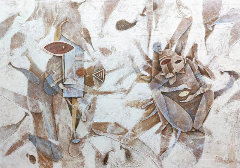 contemporary mixed media painting titled 'Preservation Of Soul', 30x42 inches, by artist Pratik Risbud on Canvas