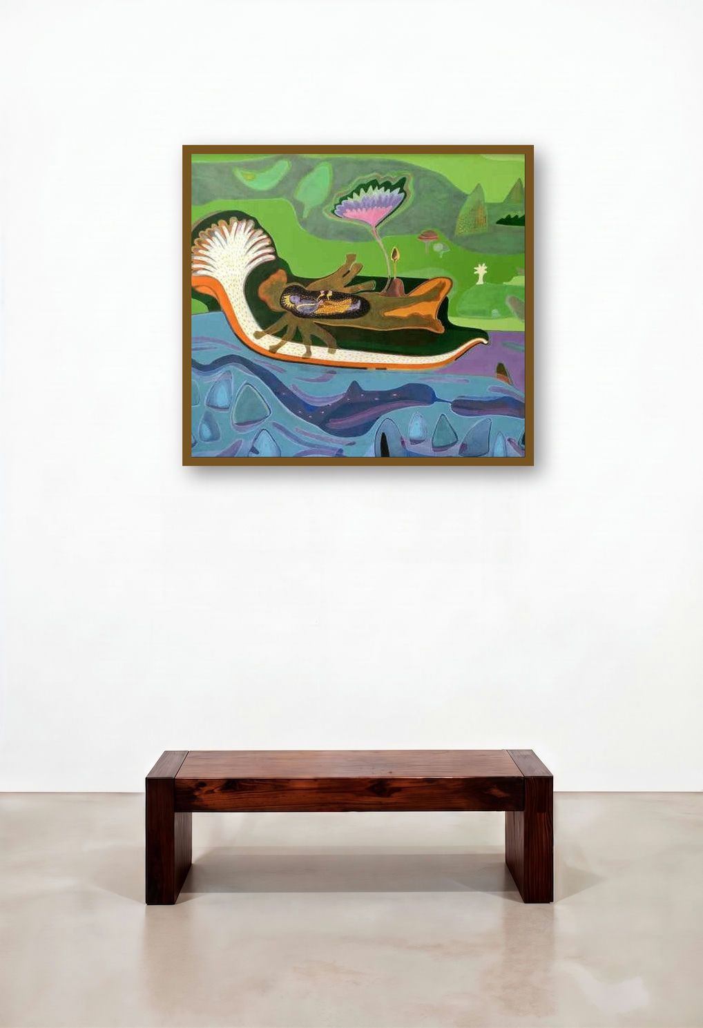 Preserver Of The Universe (Vishnu's Dream of Creation) by artist Rohit Joshi displayed in a Eclectic Hotel Suite