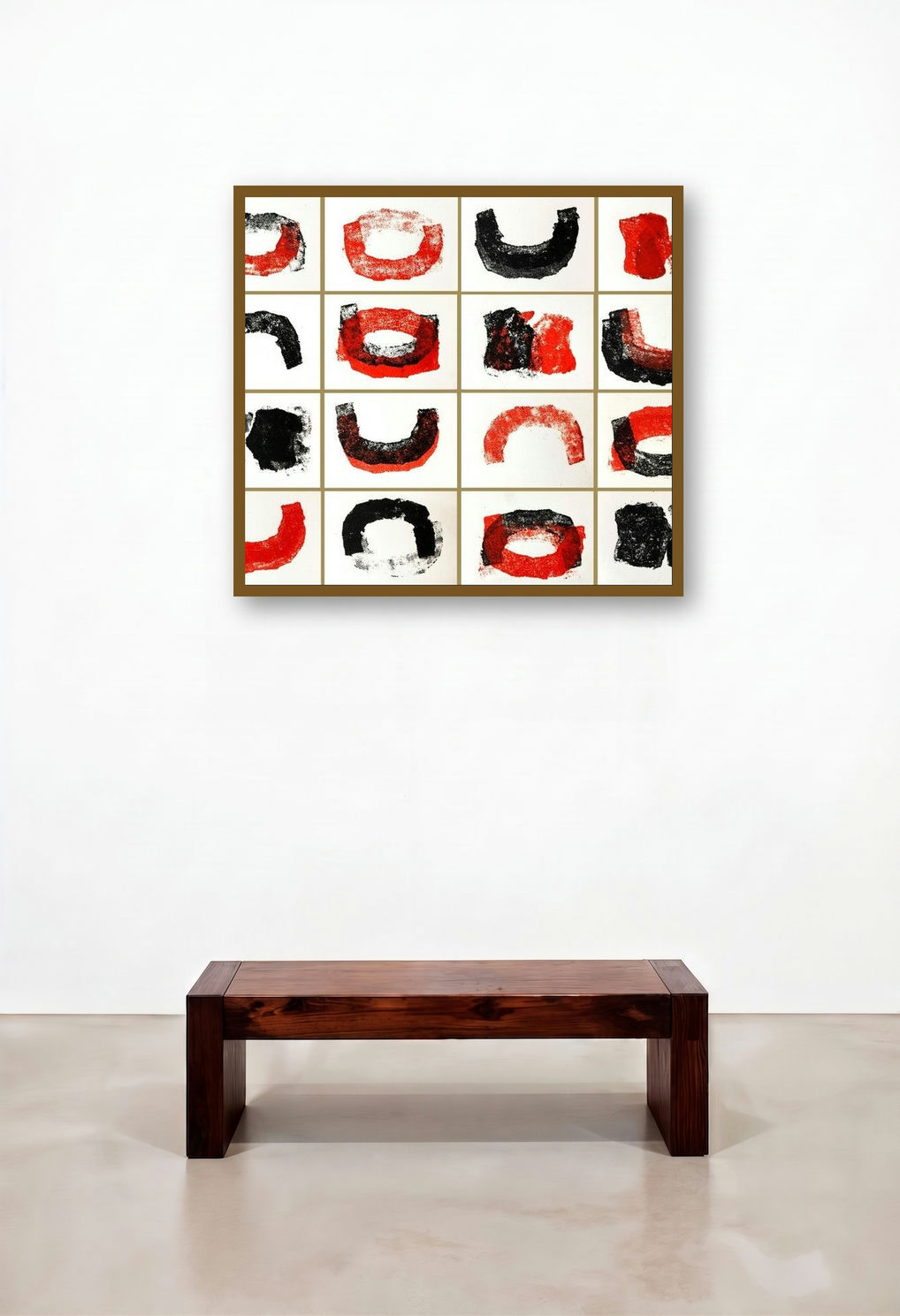 Pristine 16 (Arc Variations) by artist Bhuneshwar Azaad displayed in a Japandi Dining Room