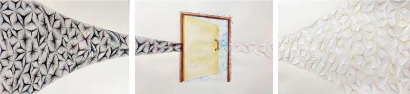 contemporary mixed media painting titled 'Process', 15x66 inches, by artist Dishakha Yadav on Paper