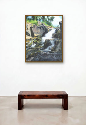 Propitious by artist Vivek Vadkar displayed in a Mid-Century Modern Hotel Suite