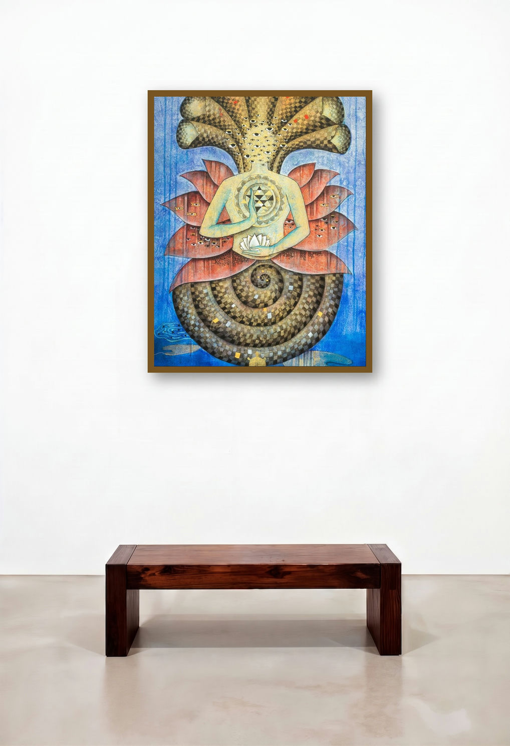 Protector (Cosmic Serpent) by artist Pooja Mhatre displayed in a Boutique Hotel Style Family Room