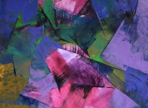 Purple Abstract (Violet Vortex) by Siddhesh Rane, Original Acrylic Abstract Painting on Paper, Small Horizontal Wall Art