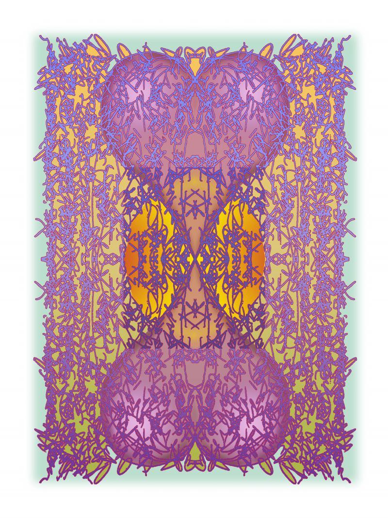 Motivational painting titled 'Purple Hearts', 18x24 inches, by artist Mario Castillo on digital art