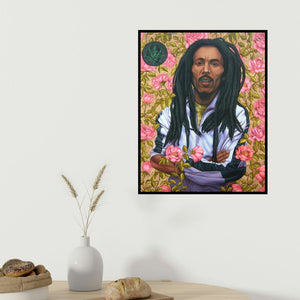 Kushal Kumar's 'Quotes Within Us' painting visualized above a sofa in a contemporary room.