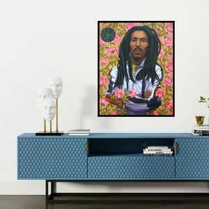 'Quotes Within Us' painting by Kushal Kumar shown on a wall in a furnished room.