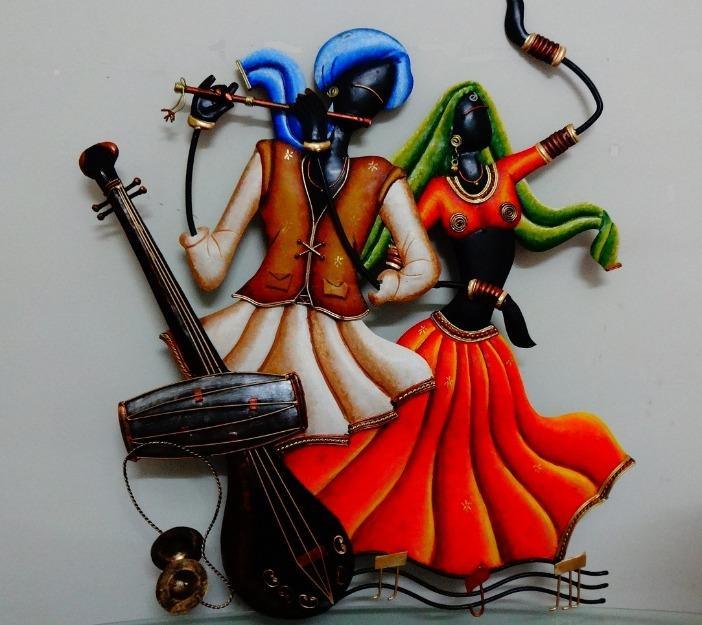 Religious craft titled 'Radha Krishna', 5x5x2 inches, by artist Art Street on Metal