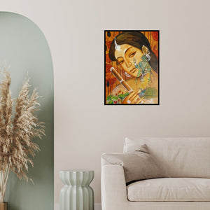 In-situ view of Pradeep Swain's 'Radha In Thought Of Krishna' painting in a room