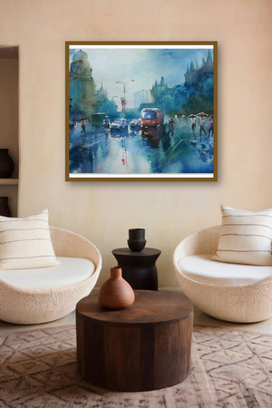 Rainspirations by artist Gulshan Achari displayed in a Contemporary Exhibition gallery