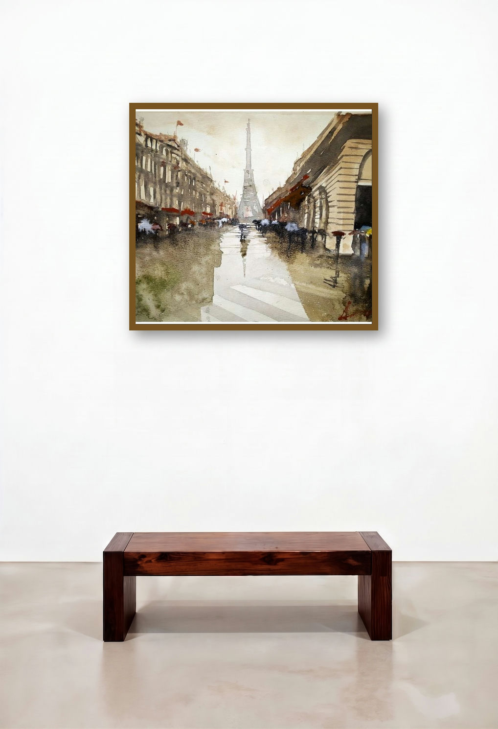 Rainy Day In Paris by artist Arunava Ray displayed in a Luxury Home Office