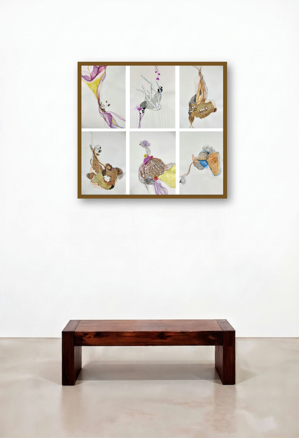 Rainy Days (Ethereal Forms) by artist Vanchha Dixit displayed in a Boutique Hotel Style Lounge