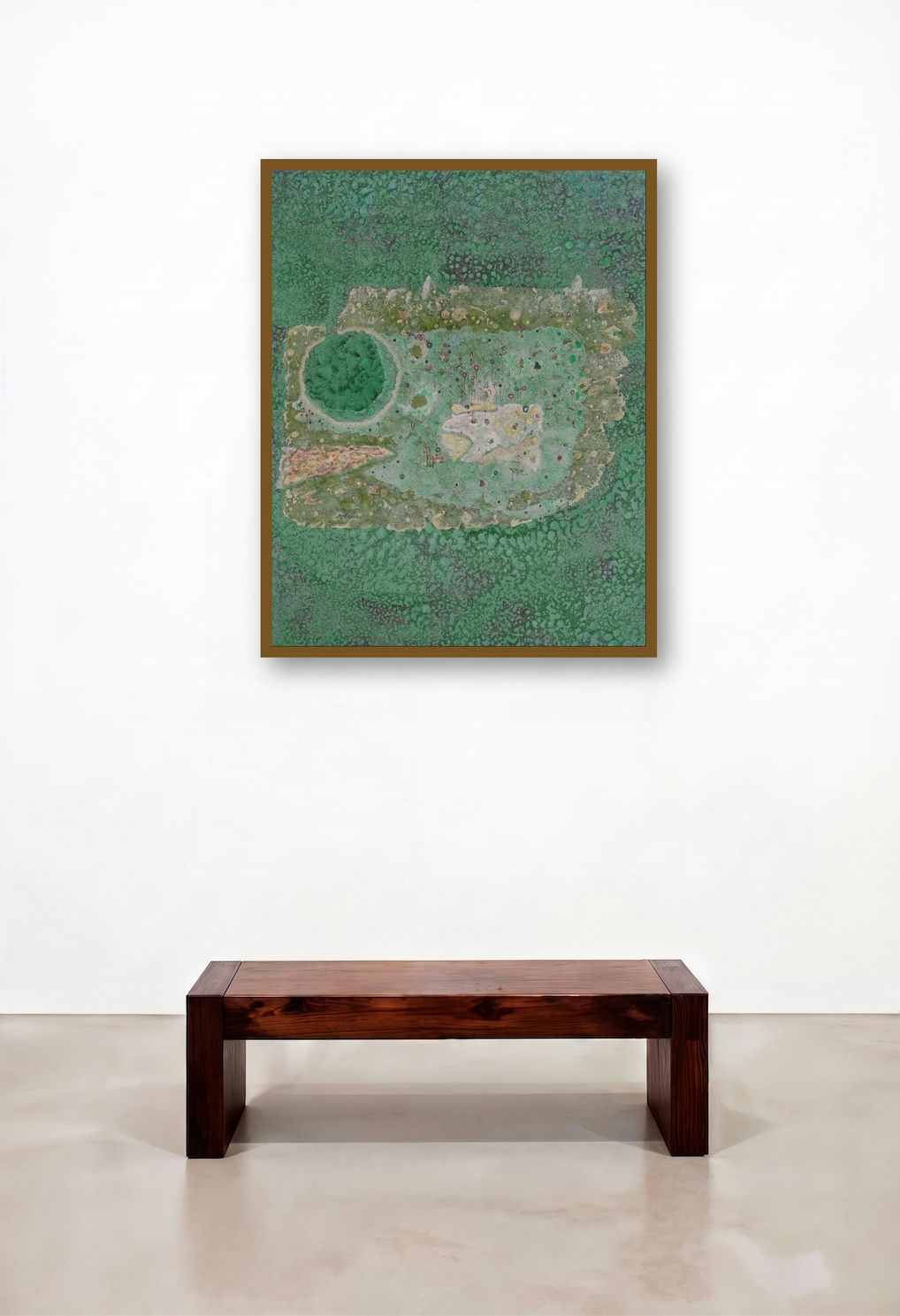 Rainy Field (The Hidden World) by artist Rajneesh Singh displayed in a Coastal Hallway