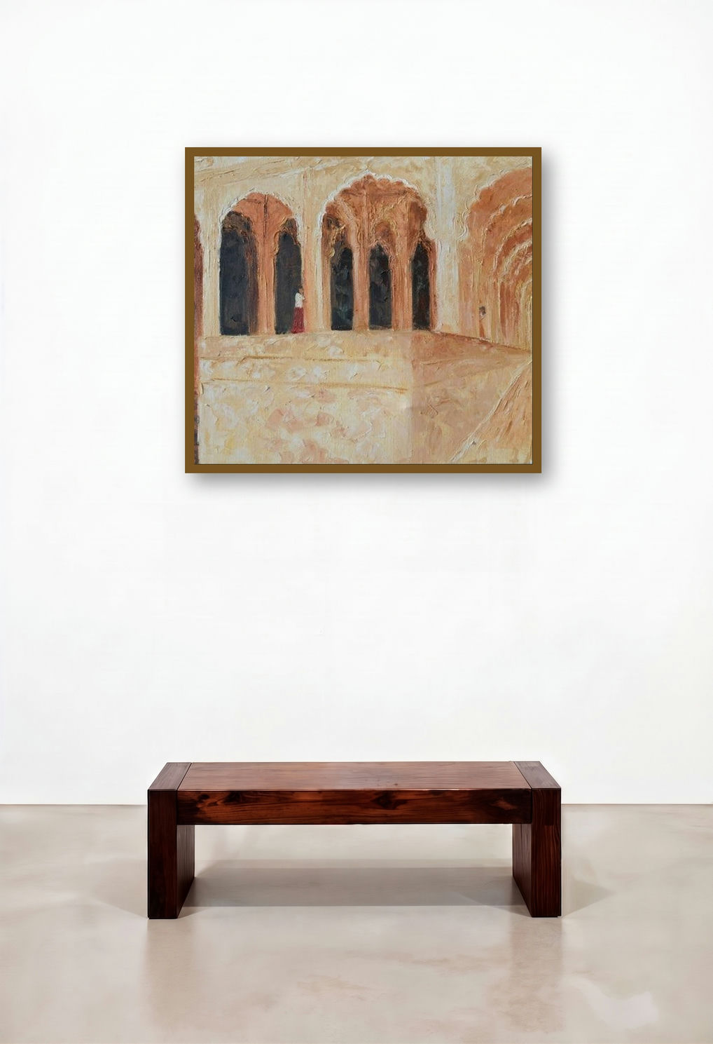 Rajasthan Fort (Hall of Whispers) by artist Jaya Javeri displayed in a Industrial Executive Office