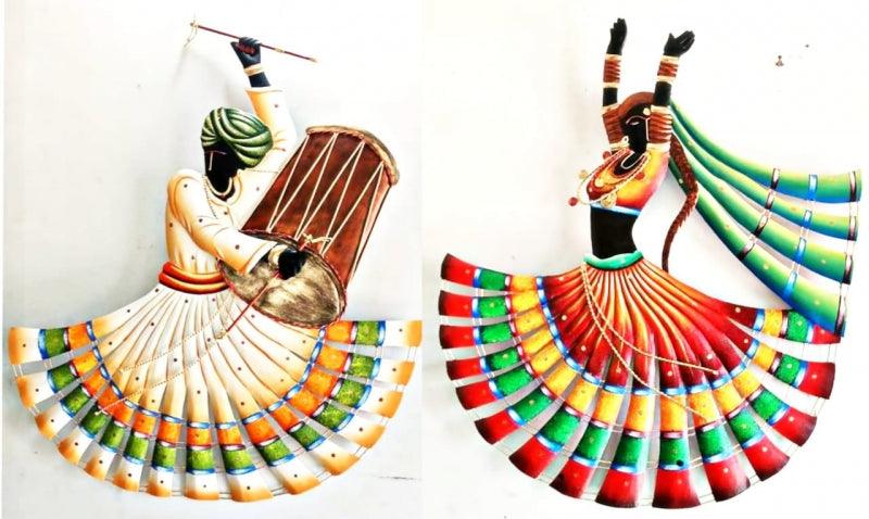 Figurative craft titled 'Rajasthani Couple', 24x20x2 inches, by artist Nitesh H on Wrought Iron