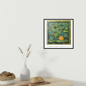 In-situ view of Pinaki Ranjan Bera's 'Rambling Ambience (Verdant Echoes: Natures Abstract Script)' painting in a room