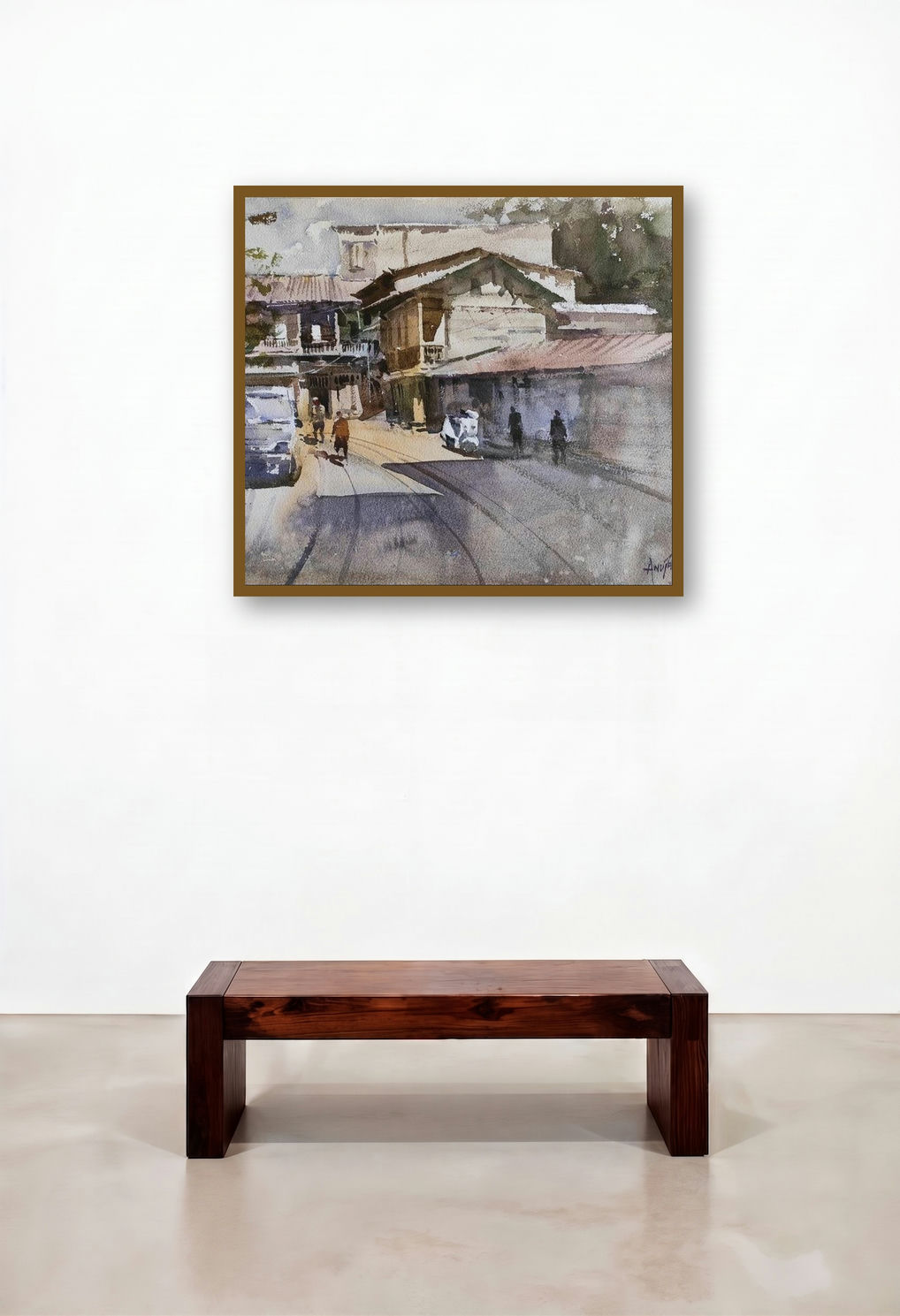 Rastapeth (Nostalgic Corner) by artist Anupam Chauhan displayed in a Coastal Foyer