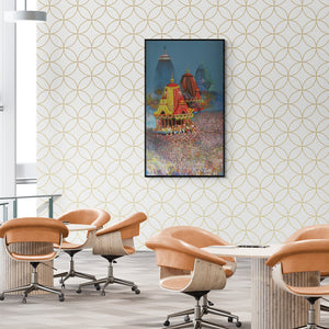 In-situ view of Amol Satre's 'Rathayatra (The Grand Procession)' painting in a room