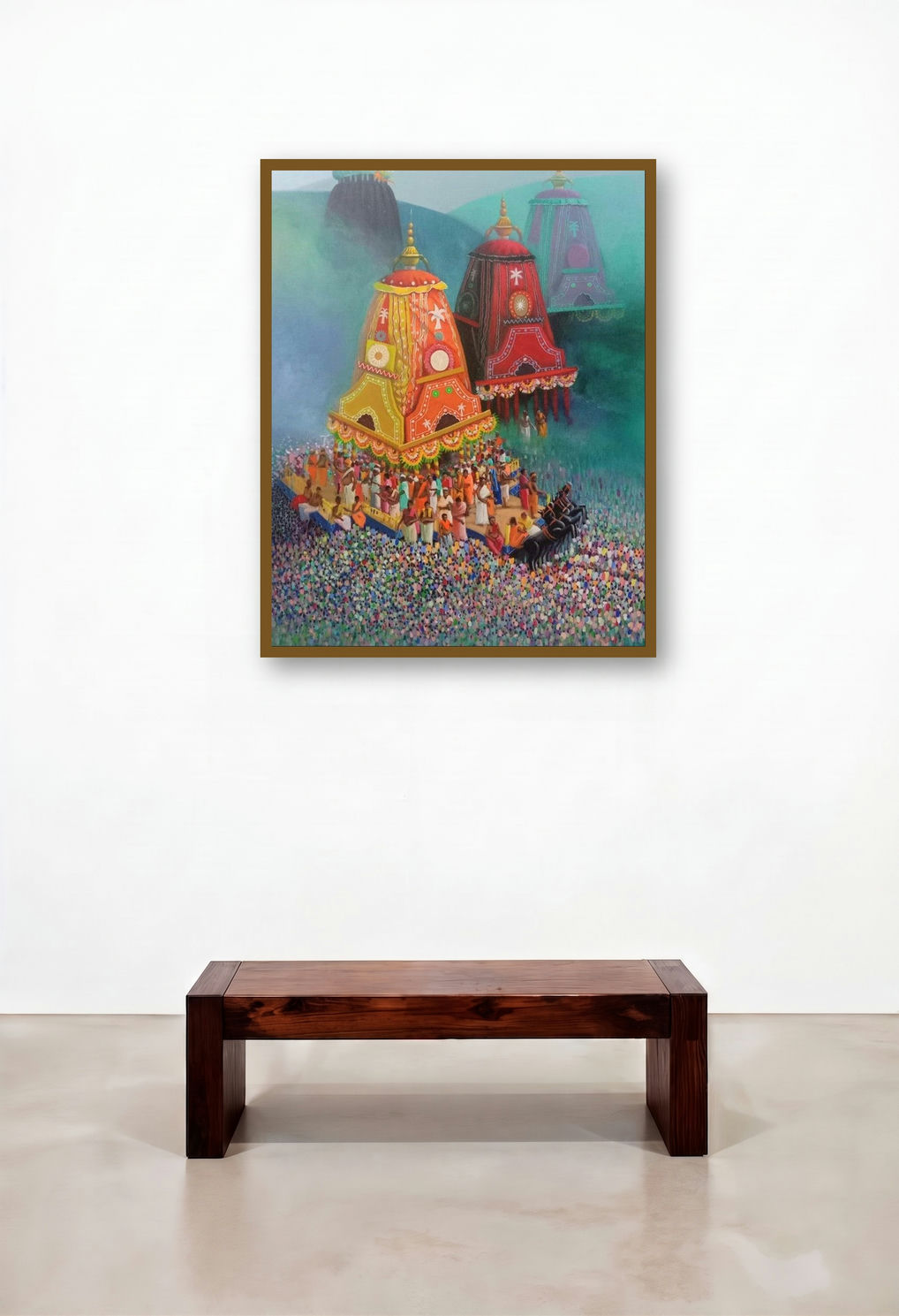 Rathyatra 2 (Journey of Faith) by artist Amol Satre displayed in a Rustic Home Office