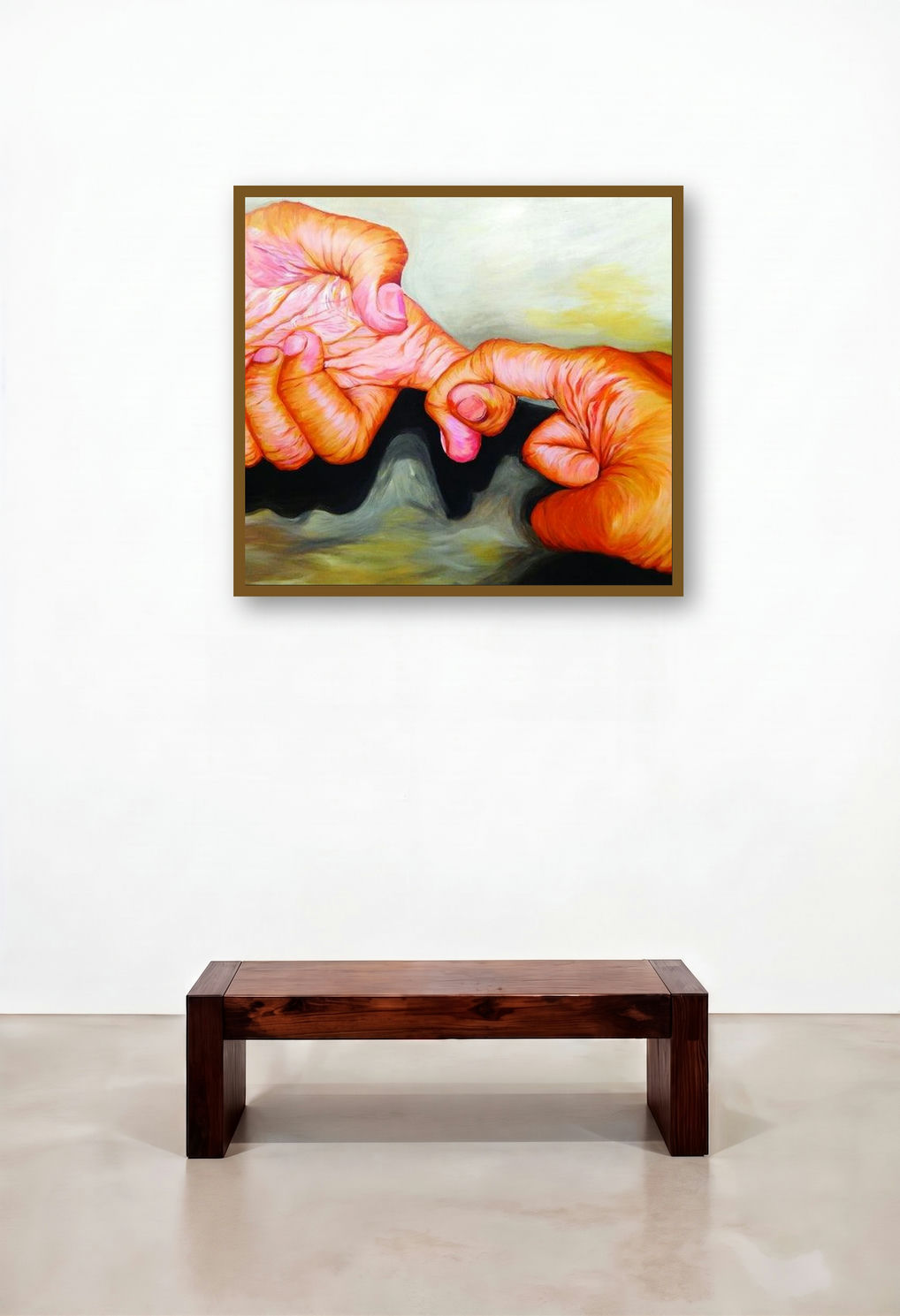 Realation (Generations Touch) by artist Pratap Manna displayed in a Classic Executive Office