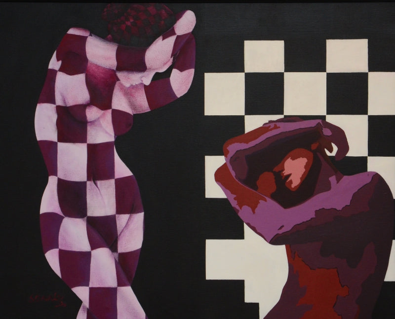 'Reclining Lady' nude acrylic painting by artist Sonaly Gandhi, 24x30 inch, on canvas