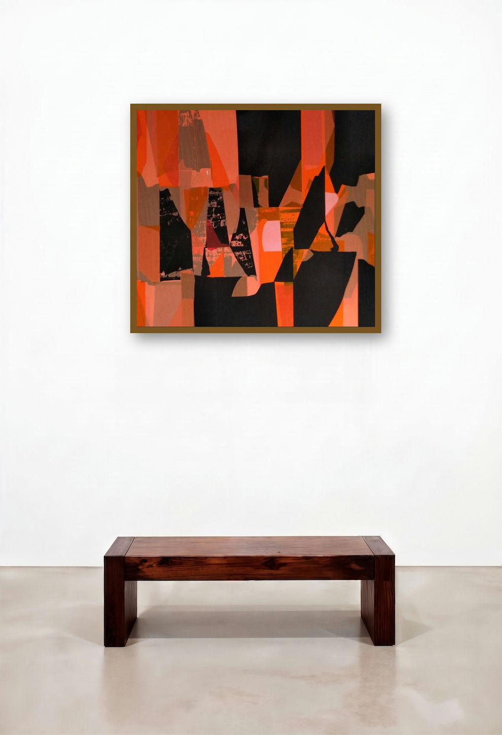 Red Brown 1 (Urban Tapestry**) by artist Gajanan Kabade displayed in a Contemporary Luxury Penthouse