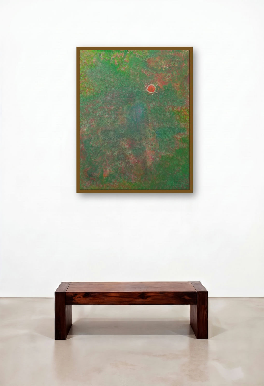 Red Flower (Sunlit Meadow) by artist Rajneesh Singh displayed in a Urban Loft Executive Office